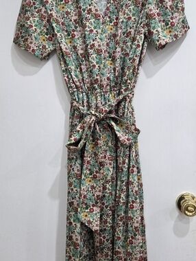 Sandro Pastel Floral Midi Dress in Pink, Blue & Green